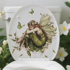 Green forest fairy and butterfly PVC wall sticker for bedroom and living room decor