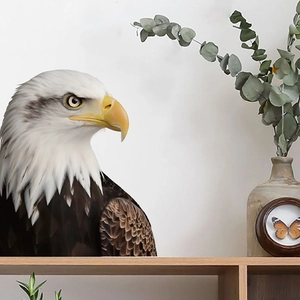 Realistic bald eagle wall sticker with detailed feathers for living room wall decor