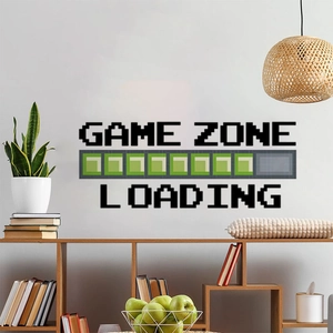 Retro pixel art Game Zone wall sticker with loading bar for modern gaming room decor