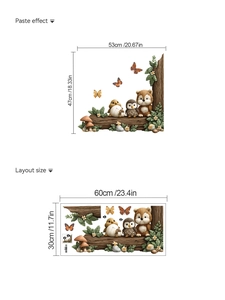 Détail de la taille de mise en page et de l'effet des stickers d'animaux