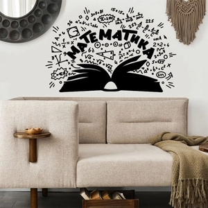 Mathematical formulas and open book wall decal for study room or home office decor