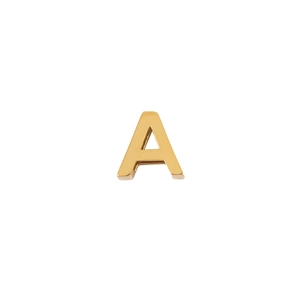 Polished 18K gold vacuum plated stainless steel letter A charm for DIY jewelry