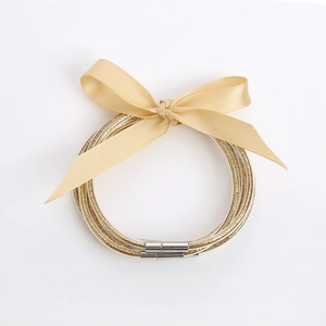 Pulseras Jelly Con Brillo Estilo Coreano Para Mujer Elegante Pulsera Suave Brillante Y Lazo De Satén Joyería De Fiesta