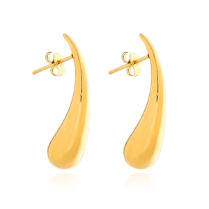 Boucles d'oreilles goutte en acier inoxydable doré poli au design minimaliste chic