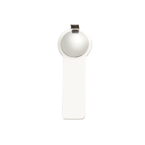 Italian modular charm bracelet in stainless steel with a polished silver circular link