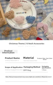 Detailed plush Christmas DIY charms featuring cute bears and bows for festive decor