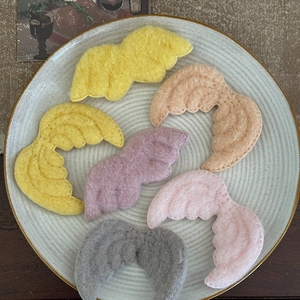 Handmade felt angel wings for DIY Christmas crafts in six assorted soft pastel colors