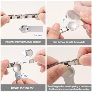 Guide pour ajuster le bracelet modulaire en acier inoxydable avec outil