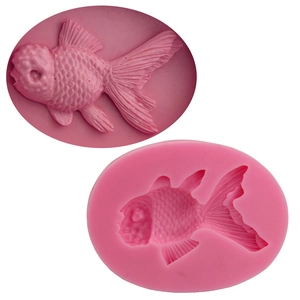 Goldfish Shape Silicone Fondant Cake Mold For DIY Baking Jelly Pudding Chocolate Sugarcraft Decoration Pink Baking Tool