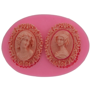 European Victorian Lady Cameo Relief Silicone Fondant Mold For Cake Decoration Chocolate Sugarcraft DIY Baking Tools