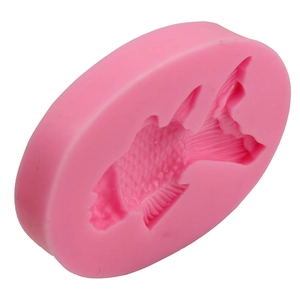 Pink silicone mold for goldfish fondant cake baking and detailed fish shape crafting