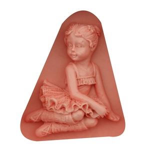 Pink ballerina girl silicone mold for fondant chocolate and baking DIY crafts