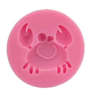 Stampo tondo in silicone rosa con simpatico motivo a granchio per cioccolato e dolci