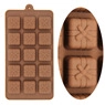 Detail of 15-cavity chocolate silicone mold with gift box and bow patterns