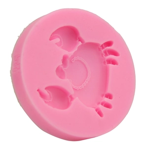 Stampo in silicone rosa a forma di granchio per decorazione torte e baking DIY