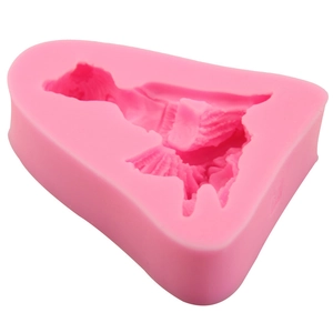 Pink silicone ballerina girl fondant mold for cake decorating and chocolate baking DIY