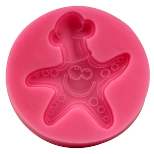 Starfish chef silicone fondant cake mold for baking and DIY pastry decorating