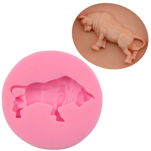 Moule à Gâteau en Silicone Forme de Taureau Outil de Cuisson DIY pour Fondant Chocolat Gelée Savon Cuisine