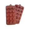 Detail view of 15-cavity brown silicone molds for baking chocolate and candies