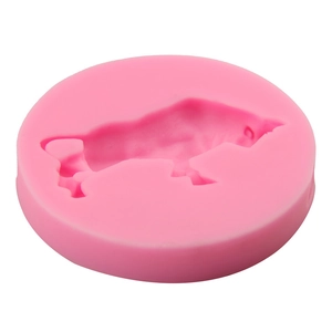 Moule à pâtisserie en silicone rose rond avec motif de taureau pour décoration DIY