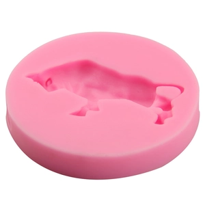 Moule en silicone rose en forme de taureau pour décoration de gâteaux et savon
