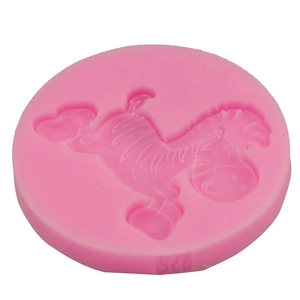 Pink silicone zebra mold for fondant and chocolate DIY baking decoration