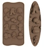 Detailed view of 12-cavity silicone mold for DIY chocolates and handmade soaps