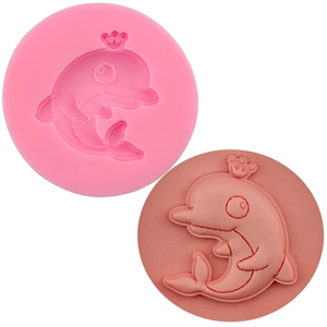 Stampo per Torta Fondente a Forma di Delfino Corona in Silicone Strumento Fai-da-te per Cioccolato Sapone Argilla Decorazione Dolci