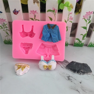 Pink silicone bikini fondant mold for cake decorating and chocolate baking tools