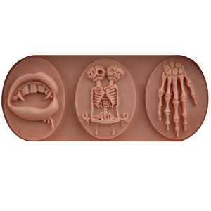 Halloween skull and skeleton silicone mold for fondant cake and baking DIY crafts
