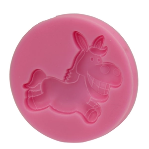 Pink silicone cartoon donkey fondant cake mold for creative kitchen DIY baking tool