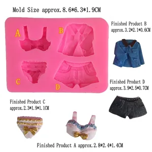 Pink silicone bikini fondant mold for cake decorating and DIY chocolate resin crafts