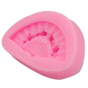 Pink fan shell silicone mold for fondant cake decorating and DIY baking tools