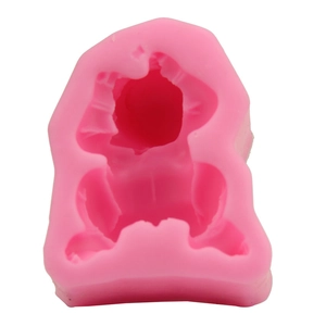 Pink silicone baby figurine mold for fondant cake decorating and DIY baking tools