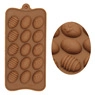Detail of 15-cavity Easter egg chocolate silicone mold with various surface textures