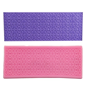 Silicone Lace Border Fondant Cake Mold DIY Baking Tool With Floral Heart Relief Pattern For Chocolate Decorating Kitchen