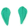Detailed close-up showing the realistic leaf texture of the green silicone fondant mold