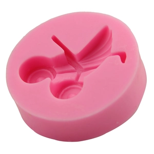Rosa Silikon-Fondantform mit detailgetreuem Kinderwagen für die DIY-Kuchendekoration