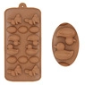 Close-up of duck shape detail and overall layout of the silicone chocolate mold tray