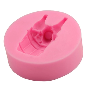 Pink silicone fondant mold for ice bucket cake decoration featuring high heel shoe design