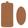 Chocolate brown silicone mold set for DIY waffles and rectangular candy bars