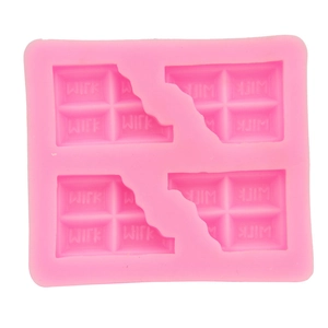 Pink silicone chocolate bar mold with MILK lettering for DIY cake baking tools
