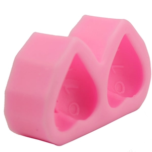 Pink heart-shaped silicone mold with LOVE text for DIY baking and chocolate crafting
