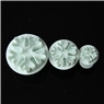 Three-piece snowflake plunger cutter set for fondant and cookie dough embossing