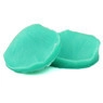 Close-up of two lake green silicone tulip leaf fondant cake mold baking tools