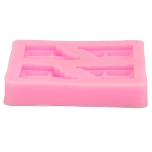Pink 4-cavity rectangular silicone mold for DIY chocolate bars and soap making crafts