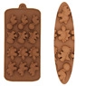 Brown silicone mold set with dinosaur shapes for chocolate, cake, or DIY soap making