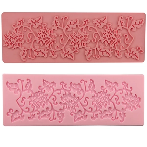 Floral Lace Silicone Fondant Cake Mold Vine Flower Pattern Baking Tool For Chocolate Mousse DIY Sugarcraft Decorating Accessory