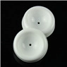 Detail of white silicone modeling tools with center holes for fondant cake decorating