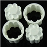 Set of 4 white plastic carnation flower cutters and embossers for DIY cake baking decoration